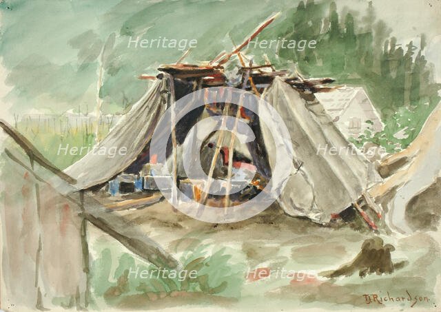 Indian Camp, Alaska, ca. 1880-1914. Creator: Theodore J. Richardson.