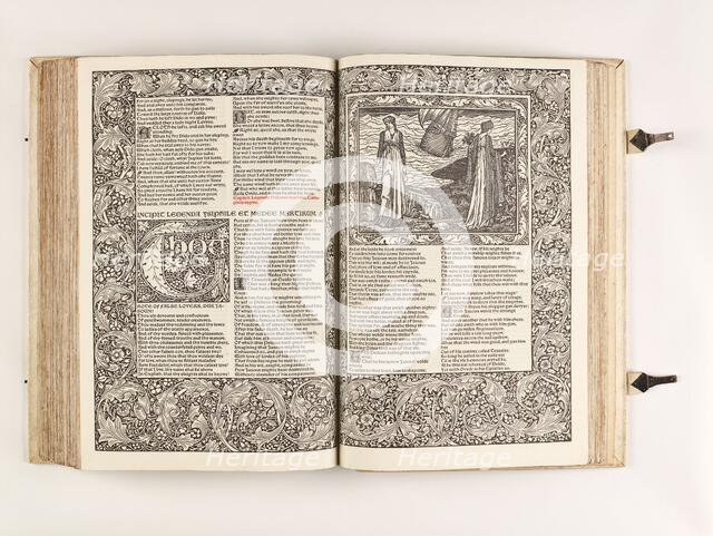The Kelmscott Chaucer - The Works of Geoffrey Chaucer Now Newly Imprinted, 1896. Creator: Sir Edward Coley Burne-Jones.