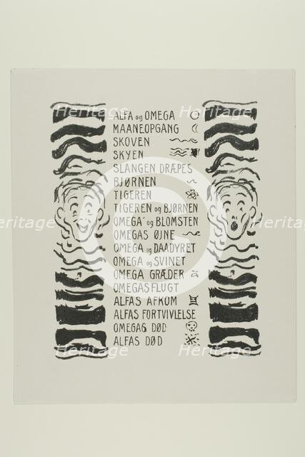 Table of Contents, 1908/09. Creator: Edvard Munch.