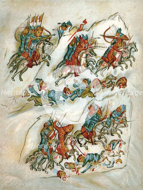 Russians routing Bulgarians in a cavalry skirmish. Artist: Unknown