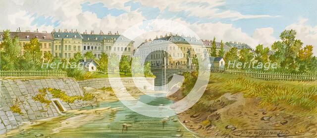 The Elisabeth Bridge over the Vienna River, undated. Creator: Franz Gerasch.