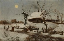 Cottages in Snow, c1890. Creator: Seweryn Bieszczad.