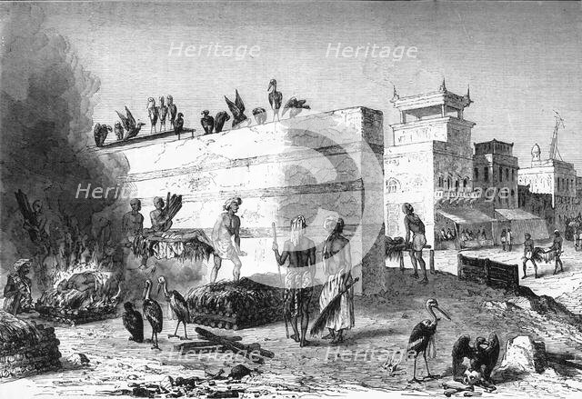 'Hindoo Funeral Rites in Calcutta', c1891. Creator: James Grant.