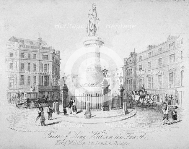 Statue of King William IV at the London Bridge end of King William Street, City of London, 1860. Artist: Anon