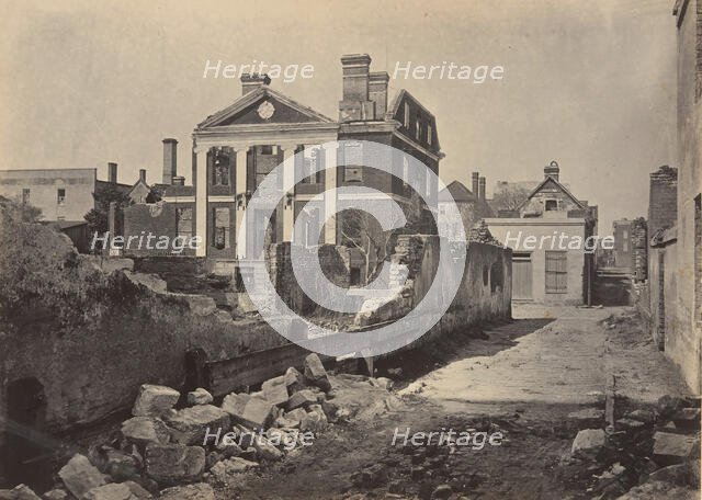 Ruins of the Pinckney Mansion, Charleston, South Carolina, 1860s. Creator: George N. Barnard.