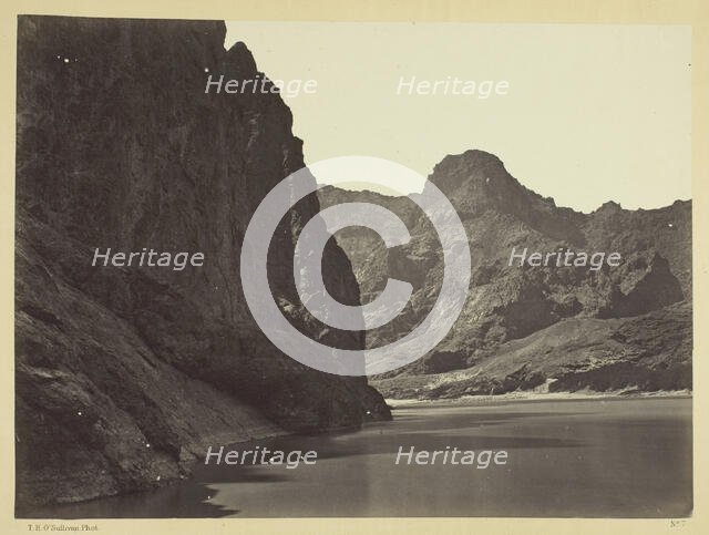 Black Cañon, Colorado River, looking below near Camp 7. Explorations in Nevada and Arizona..., 1871. Creator: Tim O'Sullivan.