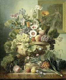Still Life with Flowers and Fruit, 1815-1830. Creator: Eelke Jelles Eelkema.