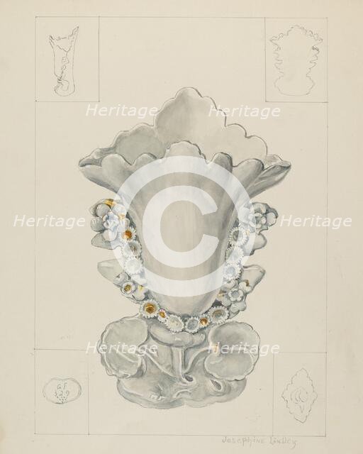 White Porcelain Vase, c. 1937. Creator: Josephine Lindley.