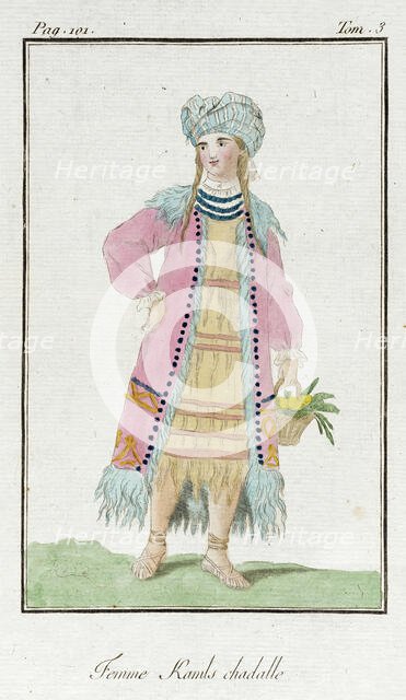 Costume Plate (Femme Kamls chadalle), Late 18th to early 19th century. Creators: Jacques Grasset de Saint-Sauveur, LF Labrousse.