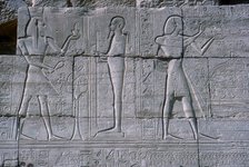Relief showing Rameses II before Ptah, The Ramesseum, Temple of Rameses II, Luxor, Egypt, c1250 BC. Artist: Unknown