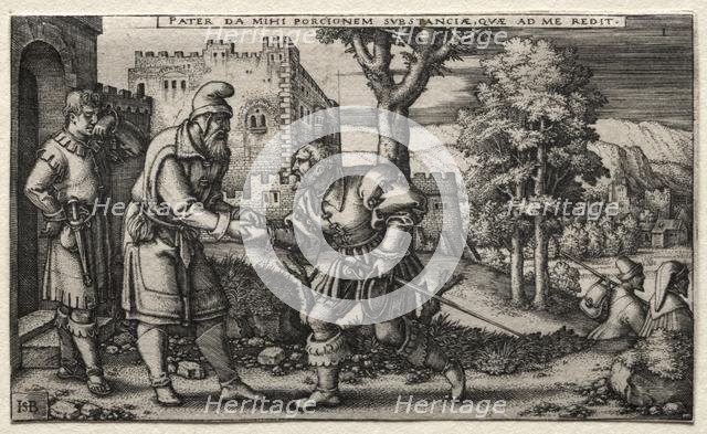 The Prodigal Son: Departure of the Prodigal Son. Creator: Hans Sebald Beham (German, 1500-1550).