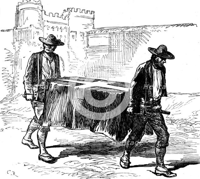 Sketches in Spain: a Spanish funeral, 1873. Creator: Unknown.