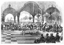 The Durbar at Lucknow: return visit of the Governor-General to the Rajah of Kapoorthulla..., 1868. Creator: Unknown.