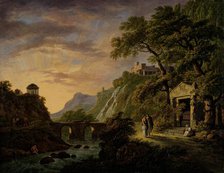 Arcadian landscape with setting sun, 1792-1809. Creator: Daniel Dupré.