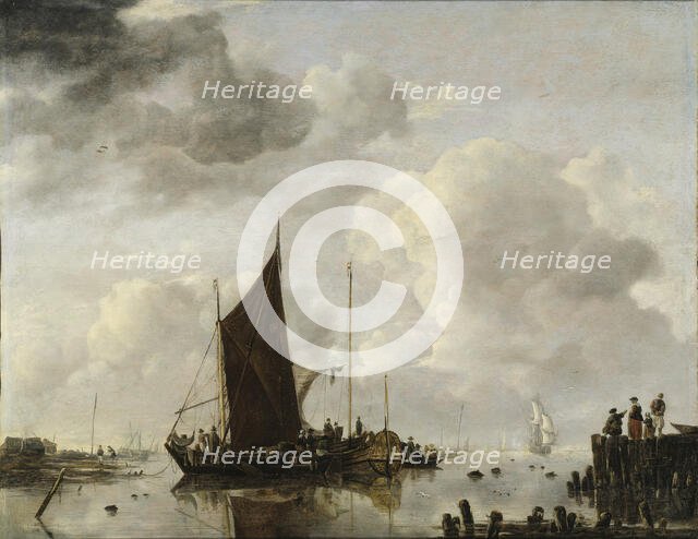 Harbour Scene with Reflecting Water, 1649. Creator: Jan van de Cappelle.