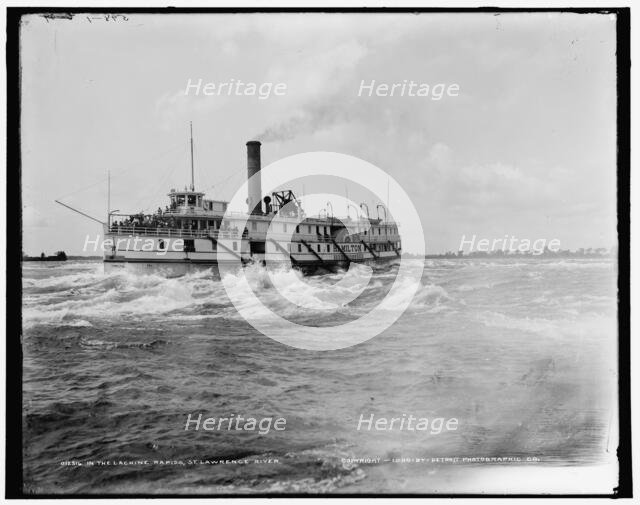 In the Lachine Rapids, St. Lawrence River, c1900. Creator: William H. Jackson.
