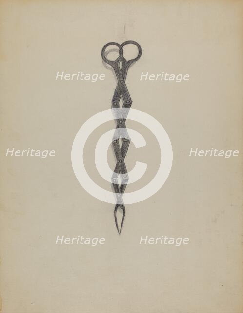 Tongs, c. 1936. Creator: Richard Schoene.