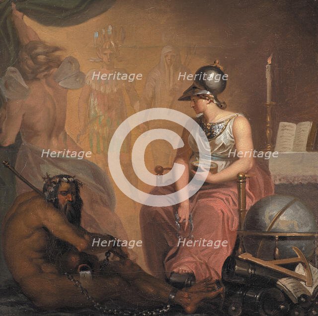 The Revival of Learning, the Invention of Printing and Gunpowder and the Discovery of America, 1784. Creator: Nicolai Abraham Abildgaard.