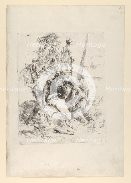 Two magicians and two boys, from the Scherzi, ca. 1743-50. Creator: Giovanni Battista Tiepolo.