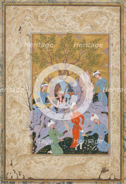 Princely Hawking Party, ca. 1570. Creator: Attributed to Mirza 'Ali.