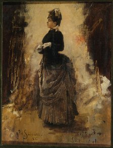 Woman removing a glove, 1886. Creator: Jean Paul Sinibaldi.