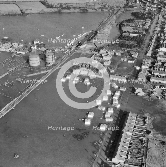 Flooding around Langer Road, Felixstowe, Suffolk, 1953. Artist: Aerofilms.
