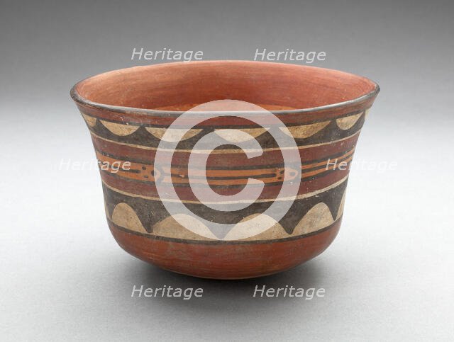 Bowl with Abstract Motif, Possibly Representing a Serpent, 180 B.C./A.D. 500. Creator: Unknown.