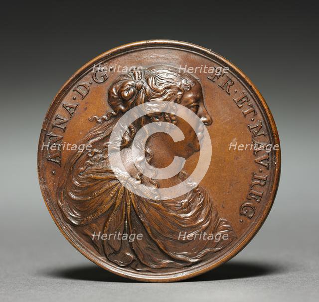 Medal of Anne of Austria (obverse) and (reverse), 1660. Creator: Jean Warin (French, 1604-1672).
