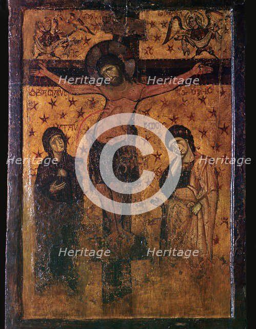 Byzantine icon of the Crucifixion. Artist: Unknown