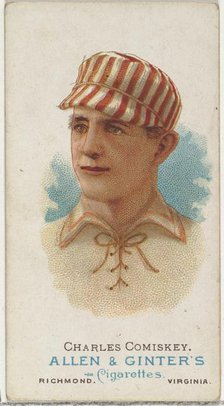 Charles Comiskey, Baseball Player, from World's Champions, Series 1 (N28) for Allen & Gint..., 1887. Creator: Allen & Ginter.