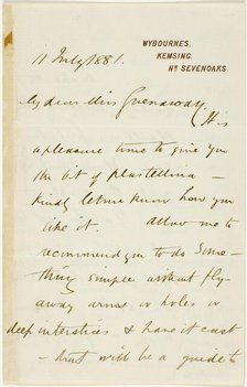 Letter to Kate Greenaway, 1881. Creator: Catherine Greenaway.