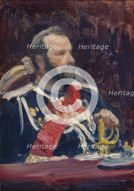 Portrait of General Alexei Nikolayevich Kuropatkin (1848-1925), c.1901-1902. Artist: Repin, Ilya Yefimovich (1844-1930)
