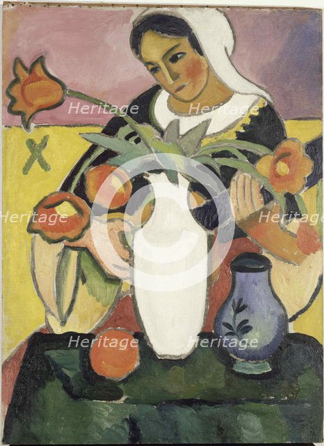 The Lute Player, 1910. Creator: Macke, August (1887-1914).