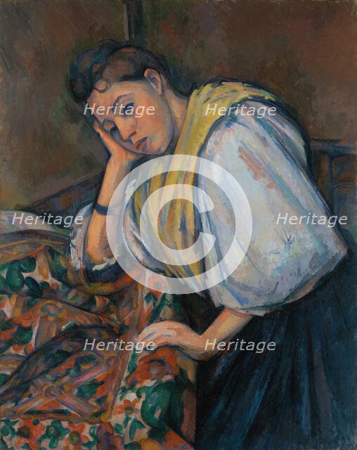 Young Italian Woman at a Table, about 1895-1900. Creator: Paul Cezanne.