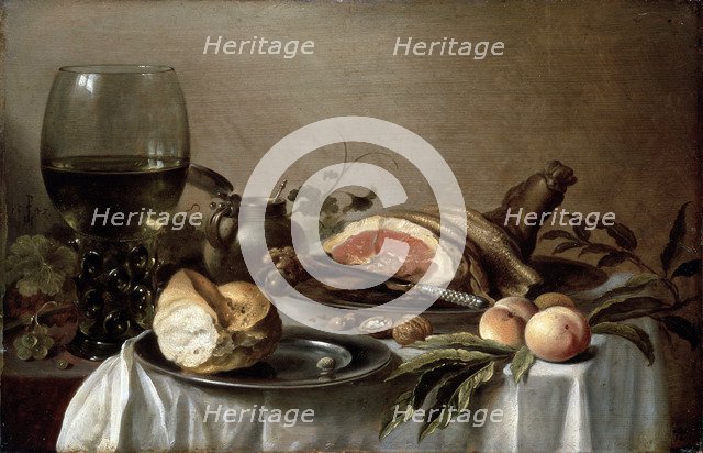 'Breakfast with Ham', 1647.  Artist: Pieter Claesz