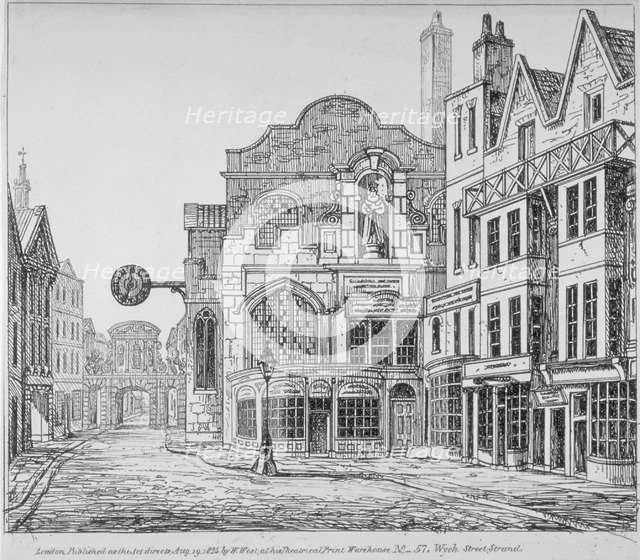 Church of St Dunstan in the West, Fleet Street, City of London, 1824. Artist: Anon