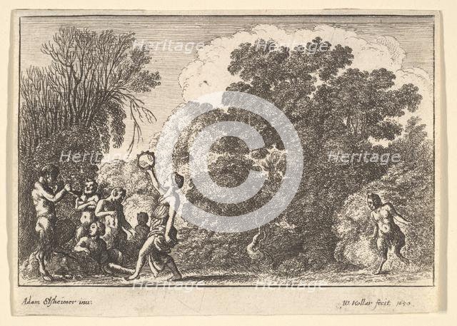 Five satyrs and two nymphs, 1650. Creator: Wenceslaus Hollar.