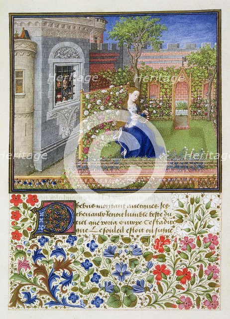 Emilia in her garden, 1468. Artist: Unknown