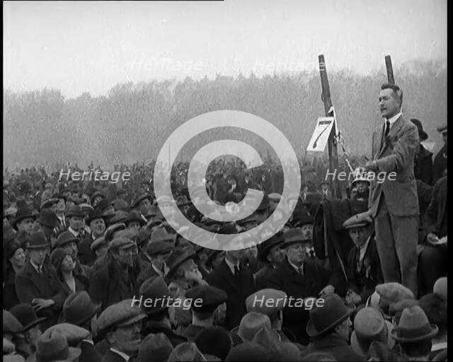 Male Citizen Giving a Speech in Favour of the General Strike, 1926. Creator: British Pathe Ltd.