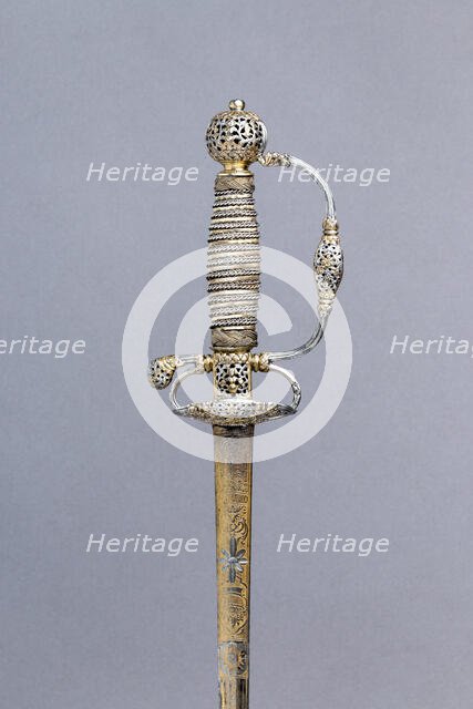 Smallsword, French, Paris; blade, German, hallmarked for 1694-95. Creator: Unknown.