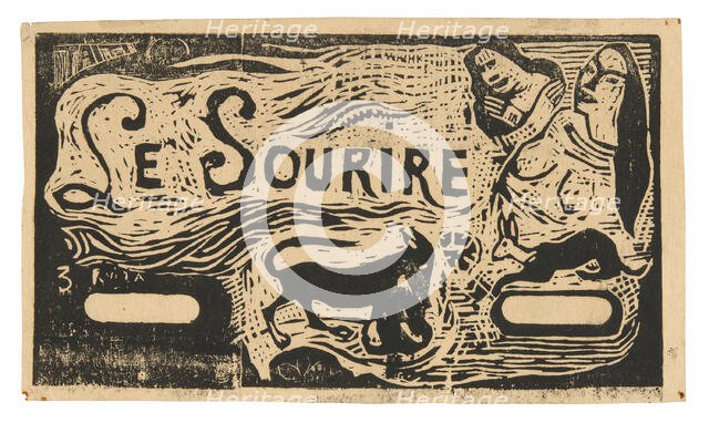 Fox, Busts of Two Women, and a Rabbit, headpiece for Le sourire, 1899/1900. Creator: Paul Gauguin.