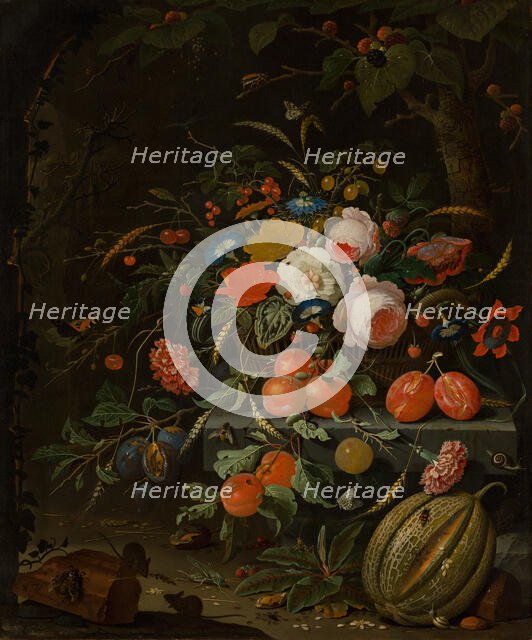 Flowers and Fruit, c1660-1679. Creator: Abraham Mignon.