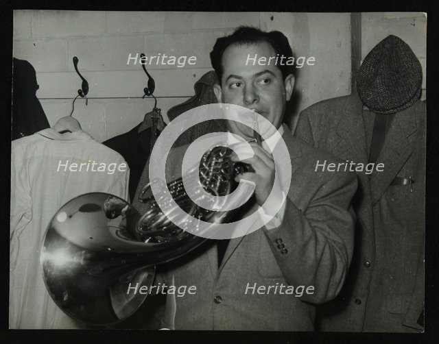 Irving Rosenthal with a French horn, c1950s. Artist: Denis Williams