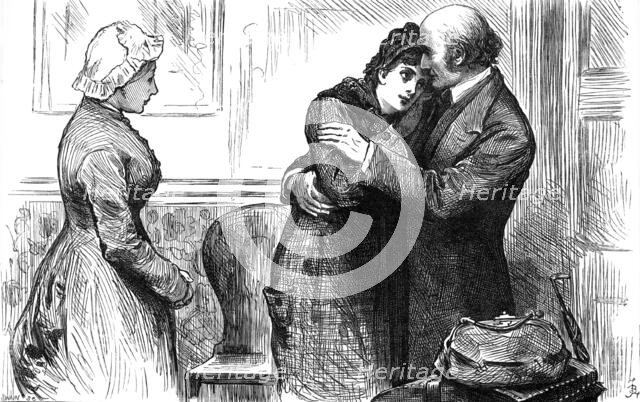 "Then she packed up such few things as she wanted, and kissed her father…", 1880. Creator: Joseph Swain.