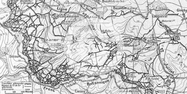 'La Guerre 20-26 juillet 1916; cartes des ouvrages allemands d'Ovillers a Hardecourt, 1916. Creator: Unknown.