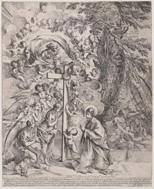 The dream of St Joseph, who is sleeping at the right, the Virgin and Child by a cro..., ca. 1635-37. Creator: Pietro Testa.