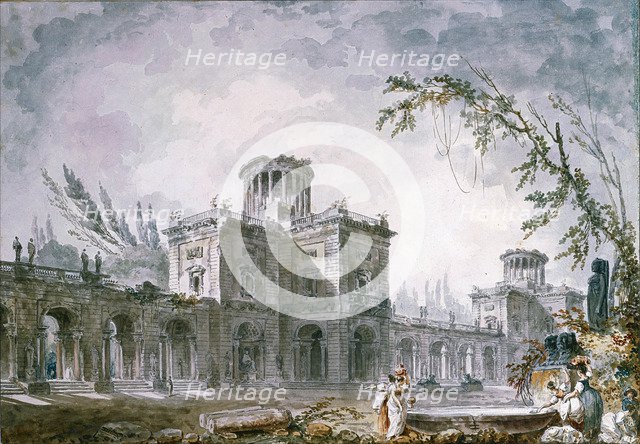 Architectural Fantasy, 1760. Artist: Robert, Hubert (1733-1808)