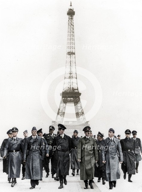 Adolf Hitler, German Nazi dictator, inspecting occupied Paris, France, 1940.  Creator: Unknown.