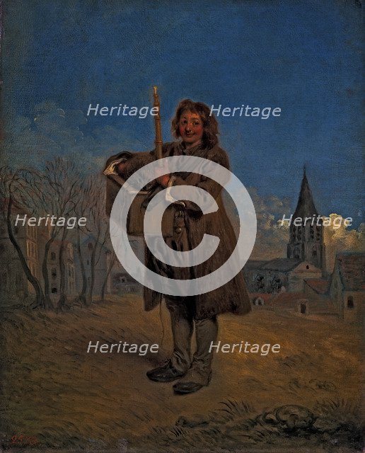 Oil on canvas by Jean-Antoine Watteau entitled 'The Savoyard Boy with marmot' (1716), located in …