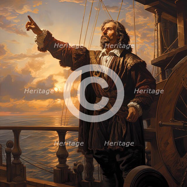 AI IMAGE - Portrait of Christopher Columbus, 1490s, (2023). Creator: Heritage Images.